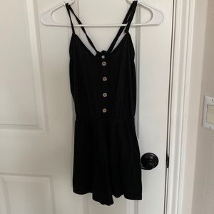 Small black button up romper! Never worn